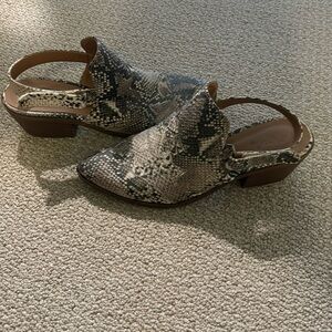 Snakeskin mules